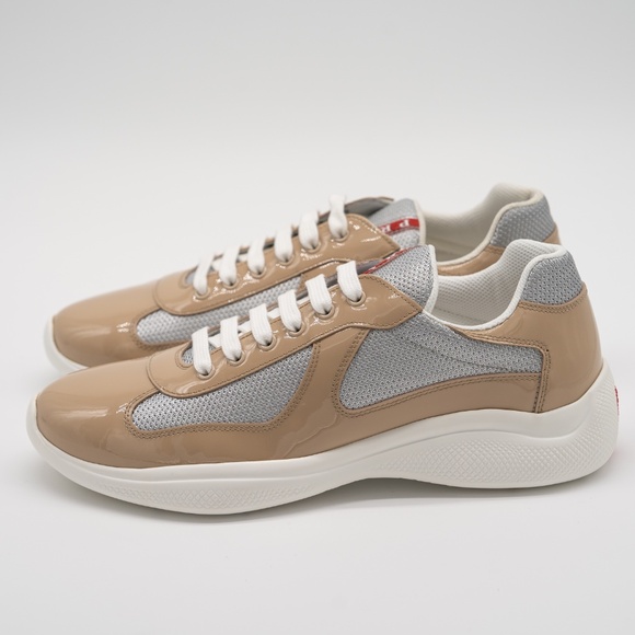 size 8uk 9 US Prada America's Cup sneakers Patent leather technical fabric Beige - Picture 4 of 15